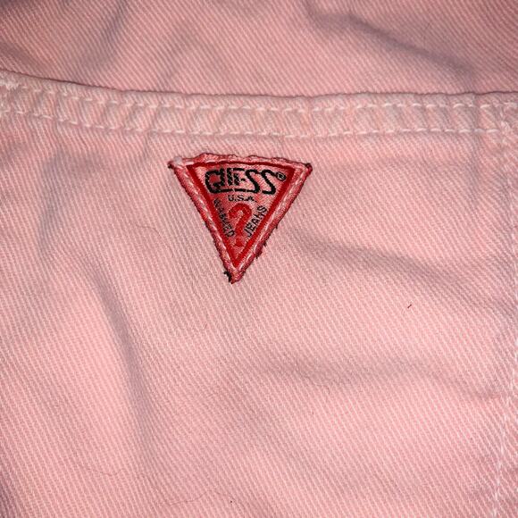 Vintage 80s Guess High Waist denim shorts pink - Picture 3 of 7
